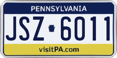 PA license plate JSZ6011