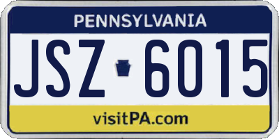 PA license plate JSZ6015