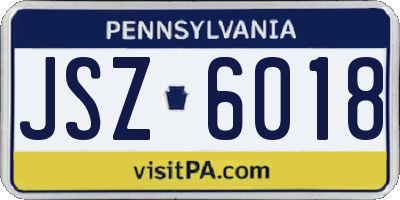 PA license plate JSZ6018