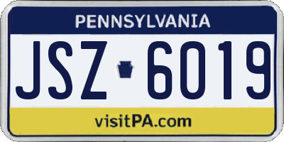 PA license plate JSZ6019