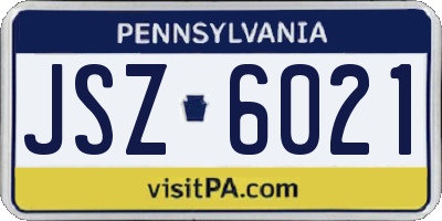 PA license plate JSZ6021