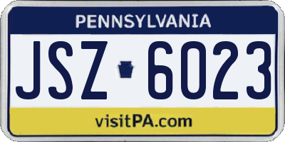 PA license plate JSZ6023