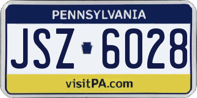 PA license plate JSZ6028