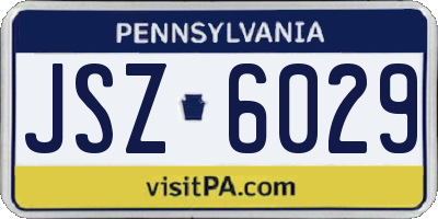 PA license plate JSZ6029