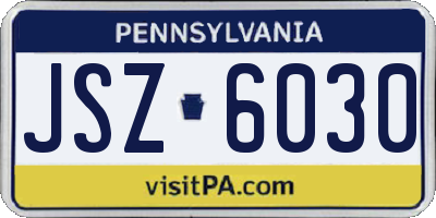 PA license plate JSZ6030