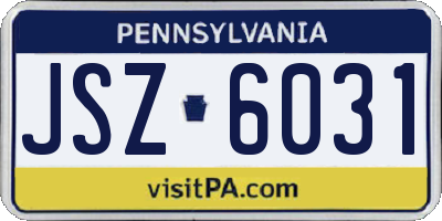 PA license plate JSZ6031