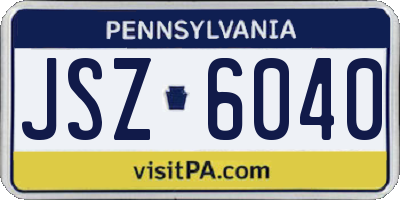 PA license plate JSZ6040