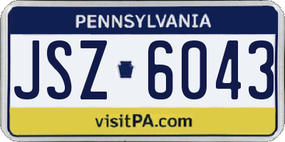 PA license plate JSZ6043