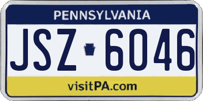PA license plate JSZ6046