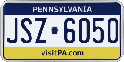 PA license plate JSZ6050