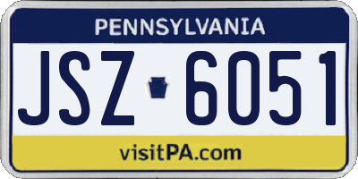 PA license plate JSZ6051