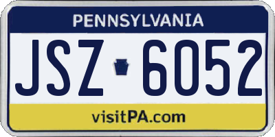 PA license plate JSZ6052