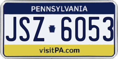 PA license plate JSZ6053