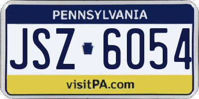 PA license plate JSZ6054