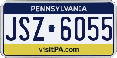PA license plate JSZ6055