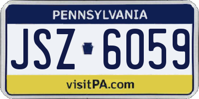 PA license plate JSZ6059