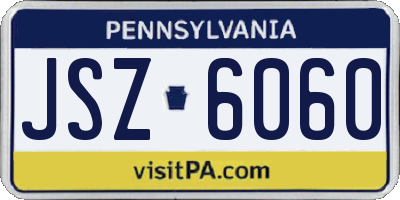 PA license plate JSZ6060
