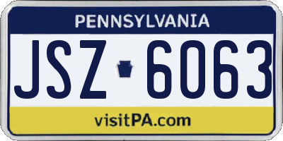 PA license plate JSZ6063