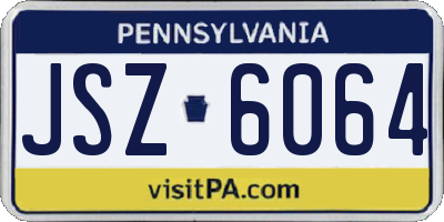 PA license plate JSZ6064