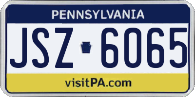 PA license plate JSZ6065
