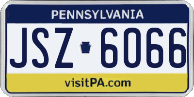 PA license plate JSZ6066