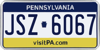 PA license plate JSZ6067