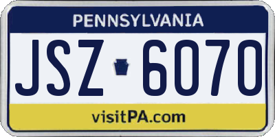 PA license plate JSZ6070