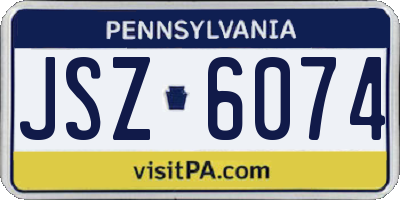 PA license plate JSZ6074