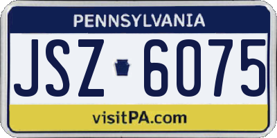 PA license plate JSZ6075