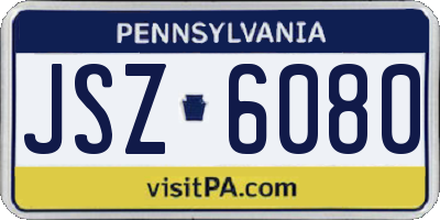 PA license plate JSZ6080
