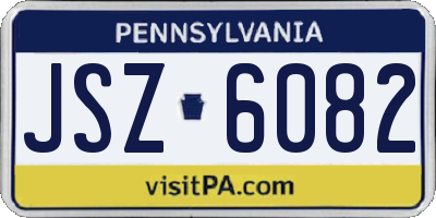 PA license plate JSZ6082