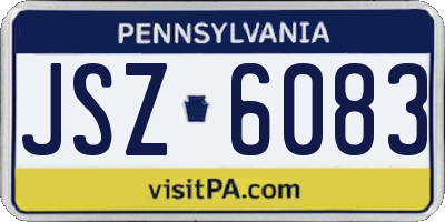 PA license plate JSZ6083