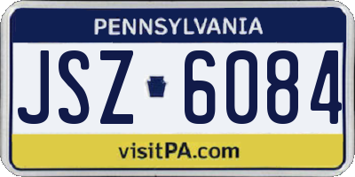 PA license plate JSZ6084