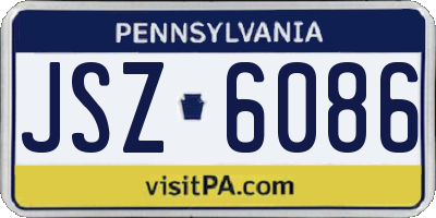 PA license plate JSZ6086