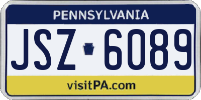 PA license plate JSZ6089