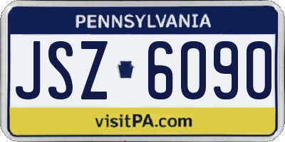 PA license plate JSZ6090