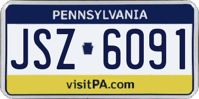 PA license plate JSZ6091