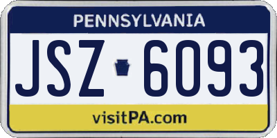 PA license plate JSZ6093