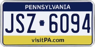 PA license plate JSZ6094