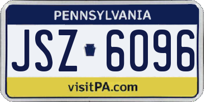 PA license plate JSZ6096