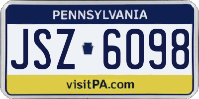 PA license plate JSZ6098