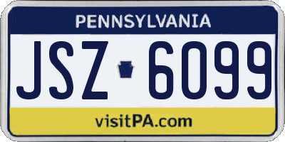 PA license plate JSZ6099
