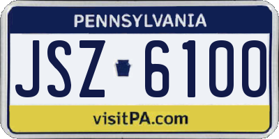 PA license plate JSZ6100