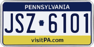 PA license plate JSZ6101