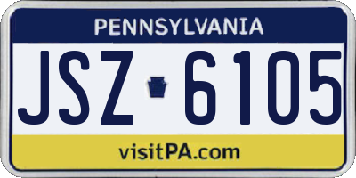 PA license plate JSZ6105