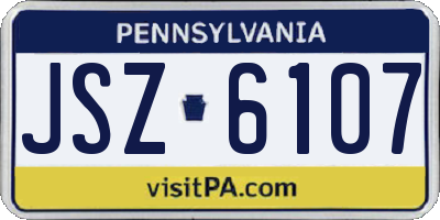 PA license plate JSZ6107