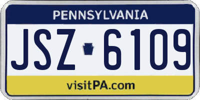 PA license plate JSZ6109