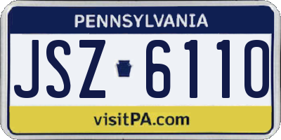 PA license plate JSZ6110