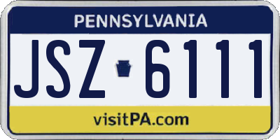 PA license plate JSZ6111