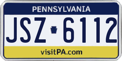 PA license plate JSZ6112